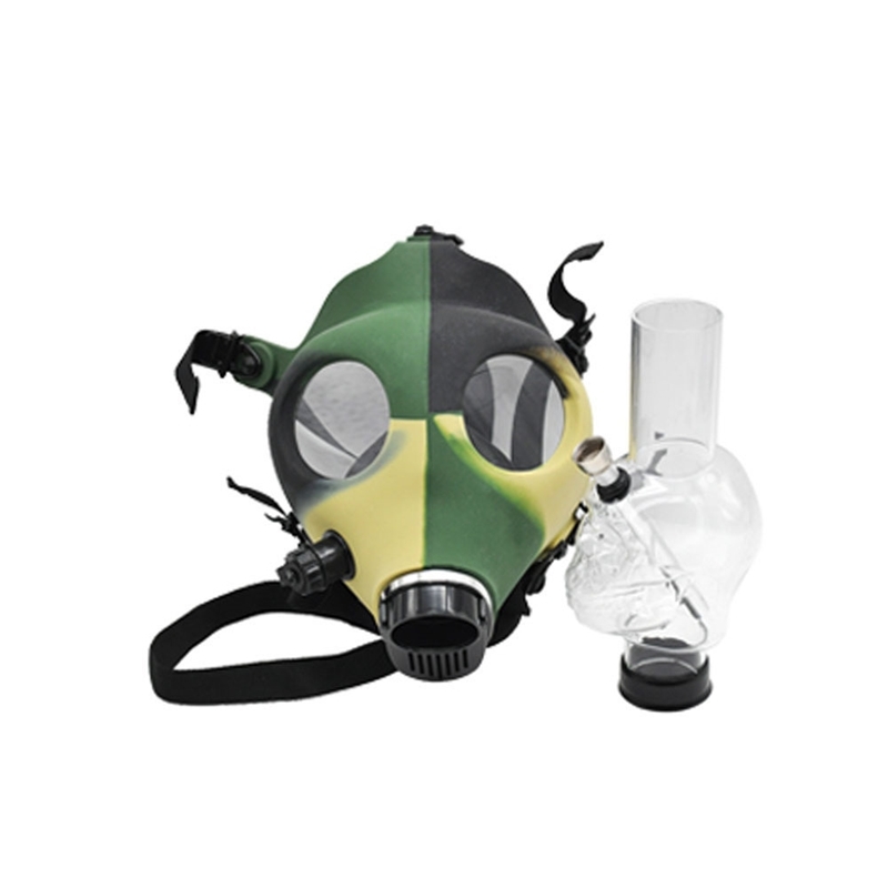 

Silicone camouflage acrylic skull hookah Bong gas mask