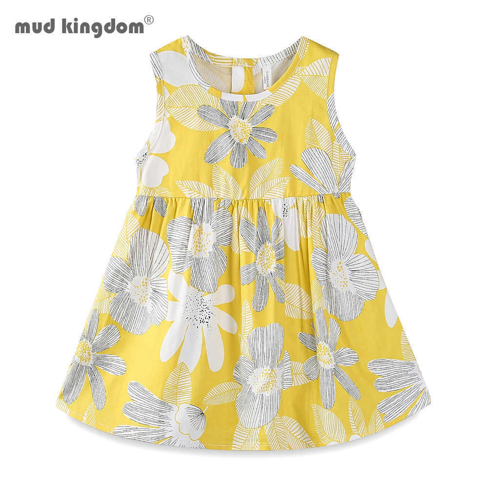 

Mudkingdom Girls Dresses Summer Sleeveless Colorful Pattern Casual Kids Clothes Country-Style Dress 210615