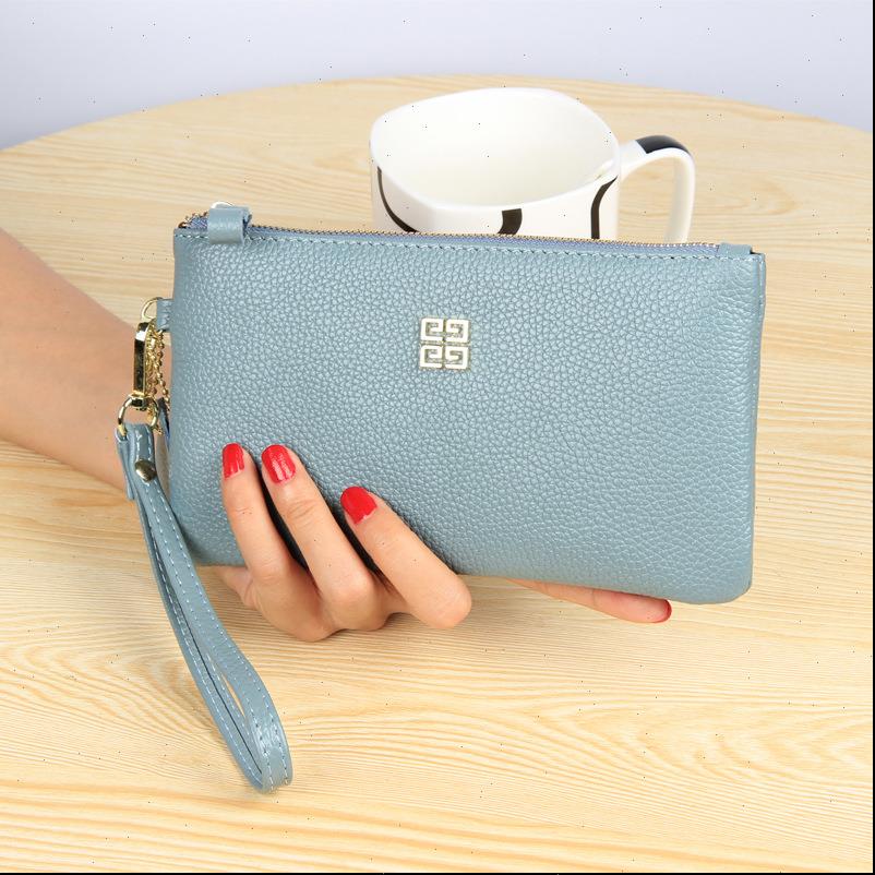 

genuine leather head womens zipper hand bag long purse large banknote change wallet practical leisure retro, Red;black