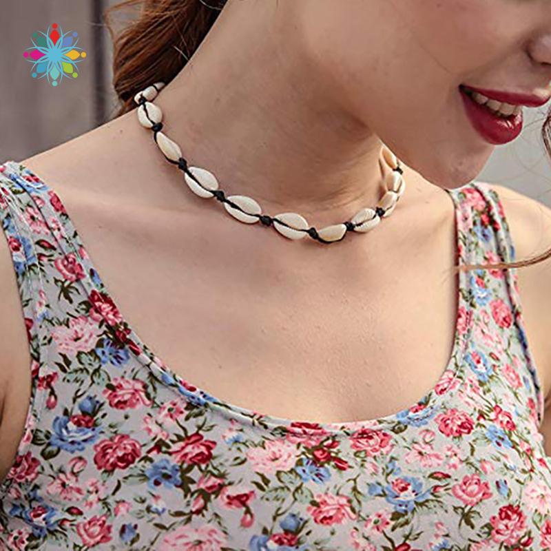 

Chokers Trendy Necklace Jewelry Handmade Woven Adjustable Boho Beach Choker Women Short