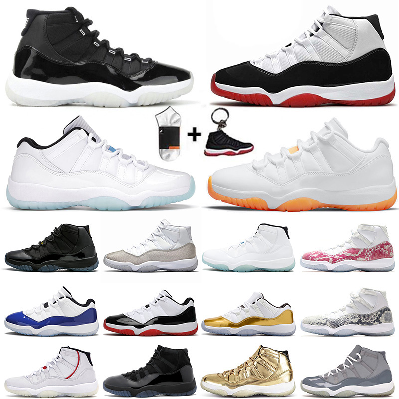 

2021 gift with socks jumpman 11 25th anniversary basketball shoes 11s men women concord retro High Low Legend Blue Citrus Space Jam Sneakers Trainers, #b20 snakeskin - pink 36-40