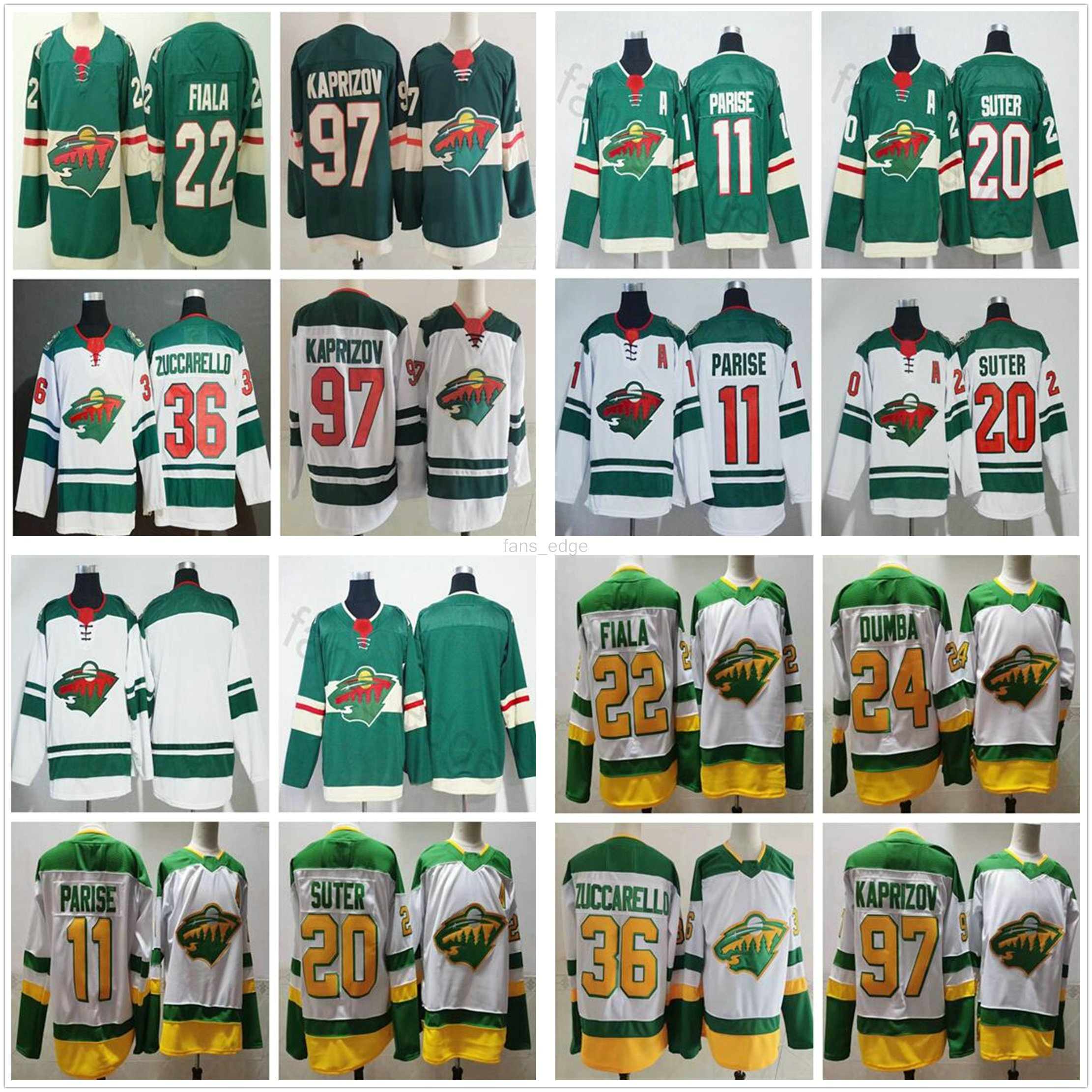 

2021 Reverse Retro Jerseys Minnesota Wild Zach Parise Ryan Suter Mats Zuccarello Kevin Fiala Matt Dumba Kirill Kaprizov Mens Hockey Jerseys, Black;red