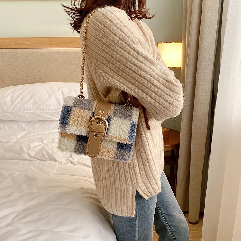 

2021 new ladies messenger bag Korean fashion casual simple large capacity retro single shoulder small square bag women's, Blue