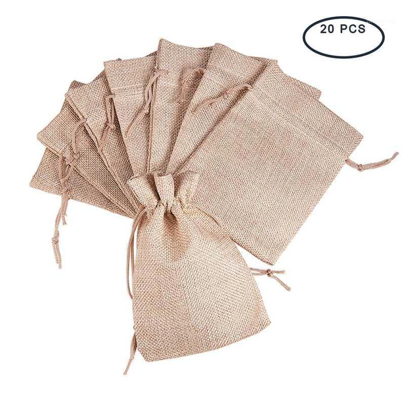 

Gift Wrap 24pcs Simple Wood Color Double Drawstring Bag Favor Bags Jewelry Pouch Reusable Small Fresh Souvenir
