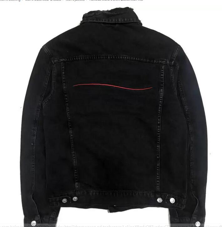 

Famous Mens Denim Jacket Men Women High Quality Casual Coats Black Blue Fashion Mens Stylist Jacket Outerwear Size M-XXL