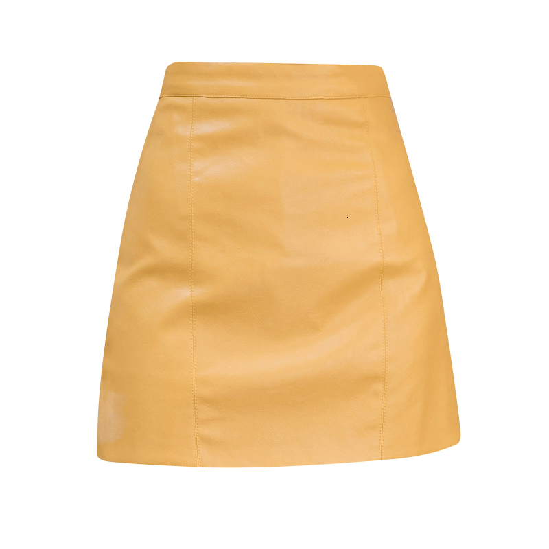 

2021 New Leather Skirt Mini Pencil Black Women High Waist Skirts Clothing Winter Fall Harajuku Shortvintage Fashion Pu Pyw5, Yellow