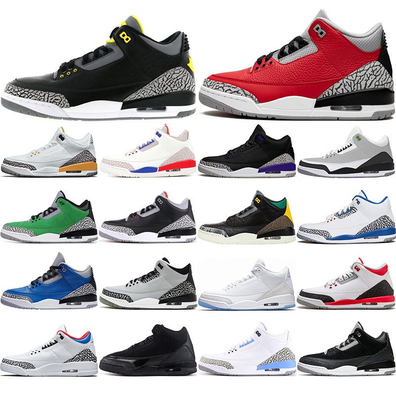 

2020 Jumpman 3 Mens Basketball Shoes 3s Laser Orange Retro UNC Red Cement Varsity Royal Fragment Katrina Mens Trainers Sports Sneakers 40-47