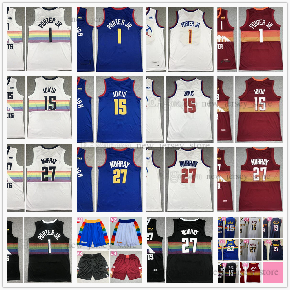 

Stitched Basketball Jerseys 1PorterJr. 15Jokic 27Murray Black White Red City Blue Jersey Shorts, Other jerseys. tell me on order