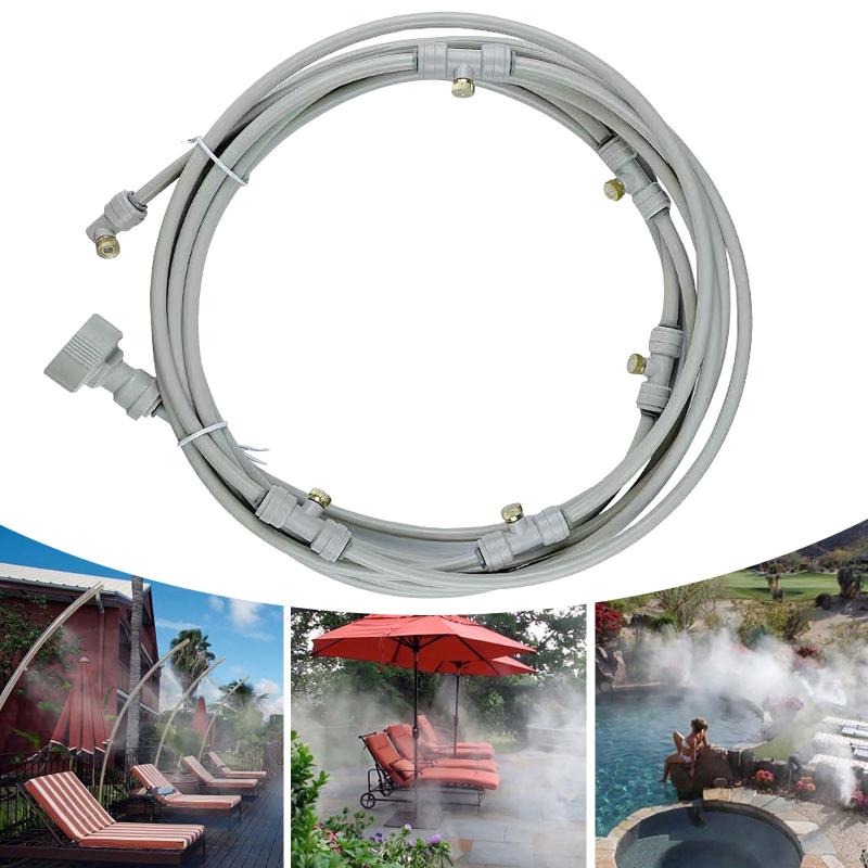 

Watering Equipments 6m/9m/12m Mist System Air Conditioner Working Pressure Water Spray Cooling For Patio Garden Trampoline Greenhouse G3