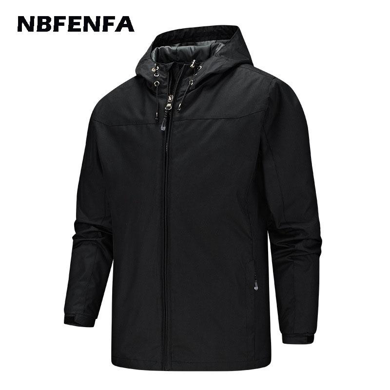 

Men's Jackets Men Hooded Windbreaker Male Coat Sport Outwear Hiking Waterproof Windproof Zipper Autumn Spring Coats Clothing LF081, Black;brown