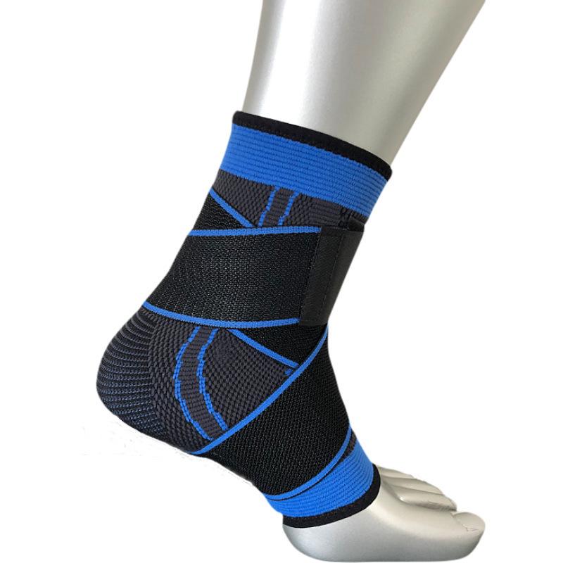 

1PC 3D Pressurized Ankle Support Wrist Support Sports Gym Badminton Ankle Brace Protector with Strap Belt Elastic, Blue
