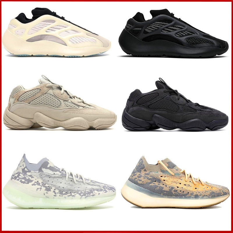

2021 kanye west mens runnIng shoes 500 Soft Vision Salt Bone White Azael Mist boost 380 Non Reflective Alien womens sports YeeZys sneaker ch