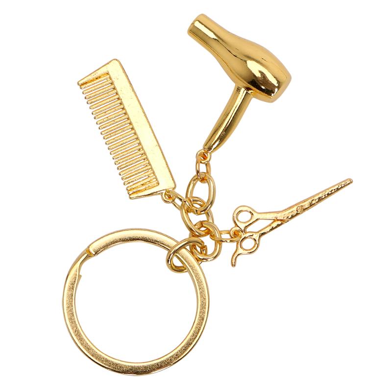 

Keychains Hairdressers Gift Keyring Car-styling Fashion Jewelry Car Key Rings Comb Scissors Hair Dryer