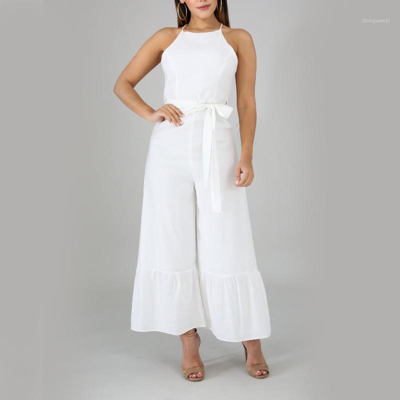 

Women' Jumpsuits & Rompers HAOOHU Casual Wide Leg Spaghetti Strap Jumpsuit Women Sexy Sleeveless Club Pants Summer Back Zipper Bodycon, Black