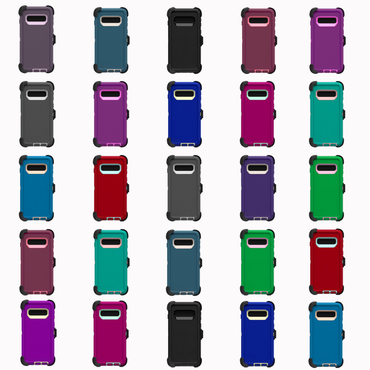 

Hybrid Robot Defender Rugged Crashproof Waterproof Cases For Samsung S21 S20 S9 S10P S8 Plus Noter20 10 Ulter TPU Phone Case With Clip, Leave message for color number