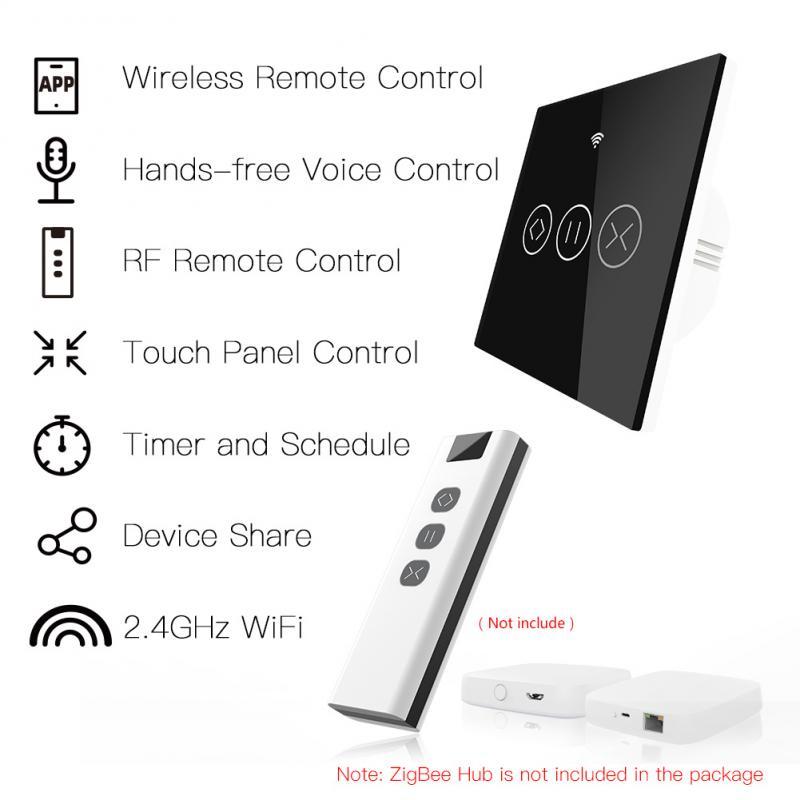 

Smart Home Control Tuya Life US/EU RF Roller Shutter Curtain Switch For Electric Motorized Blinds With Remote Google Aelxa Echo