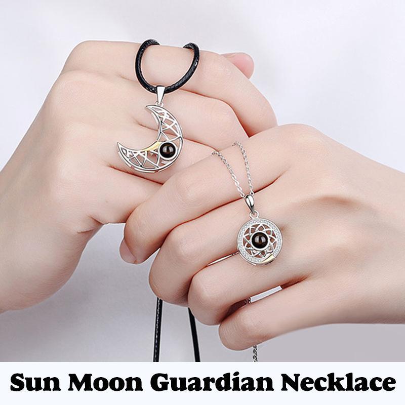 

Chains Guardian Of The Sun And Moon Couple's Necklace 100 Languages I Love You Projection Birthday Xmas Valentine's Day Gift ML