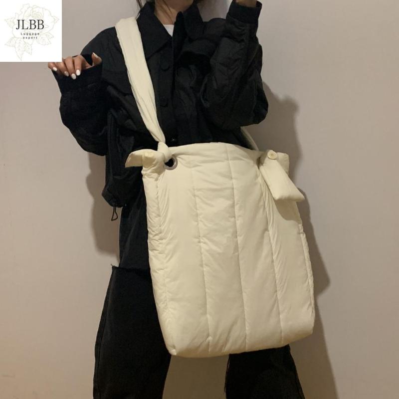 

casual space cotton crossbody bag designer women handbags luxury lady shoulder bags large capacity totes big purses 2021 winter, Beige