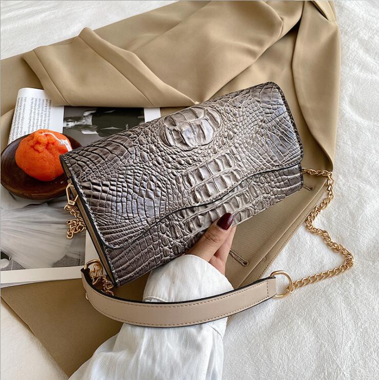 

wholesale chain bag European fashions Alligators mother change clutch bags street trend embossed leather handbag Alligator fashion handbags 2 styles 6 colors