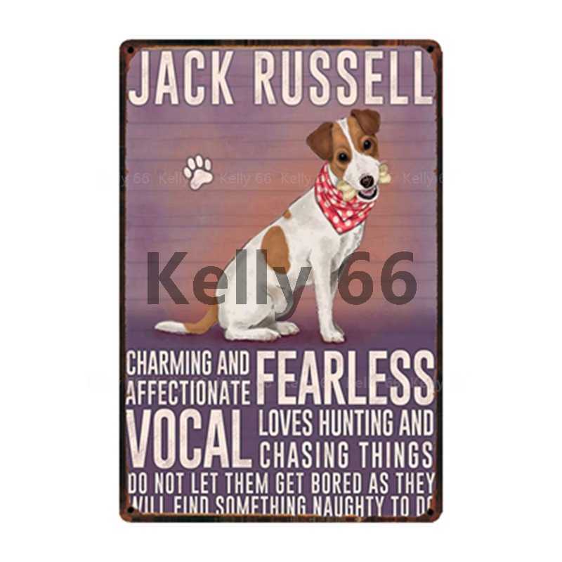

Pet Dogs Rules Better Life With Jack Russell Terrier Metal Sign Home Decor Bar Wall Art Painting 20*30 CM Size DG-16