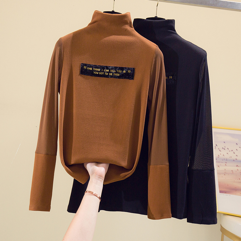 

2021 New Sweater Winter Clothes Turtleneck Long Sleeve Woman Sweaters Fall Black Korean Fashion Vintage Pullover Harajuku Top K5s2, Brown
