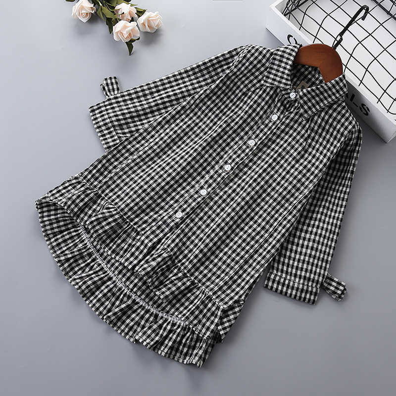 

2-6 years High quality girl dress spring fashion England Style plaid pattern kid children clothing princess 210615, Gray
