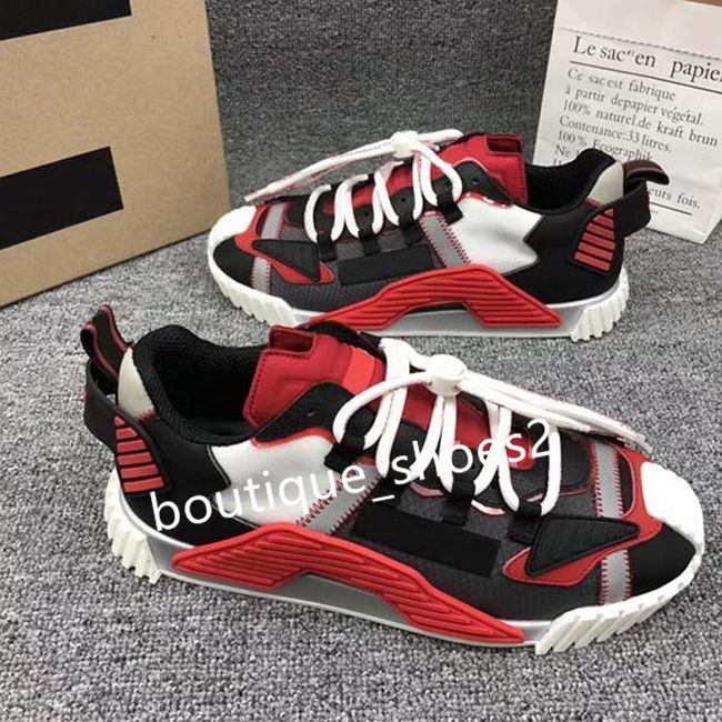 

2021 Women Men Casual Shoes Luxury Designer Fashion Lace up 19FW Capsule Series Color Matching Platform Sneakers size35-46 With box, Black