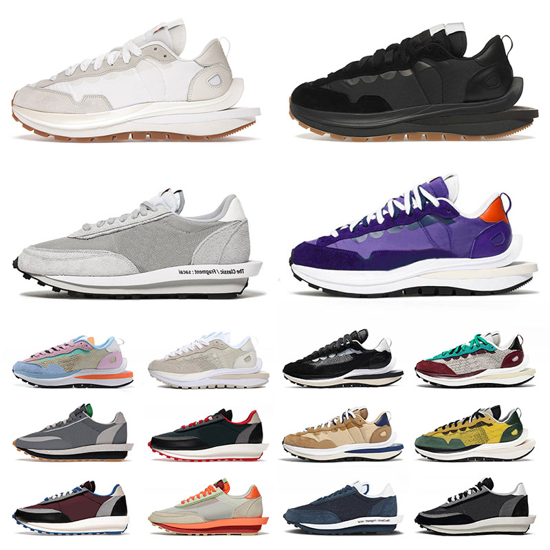 

High Quality VaporWaffle Pegasus Mens Womens Running Shoes Designer Fragment x LDWaffle LDV Waffle Undercover Kiss of Death Black Gum Sail Sports Sneakers Trainers, B29 triple white 36-45
