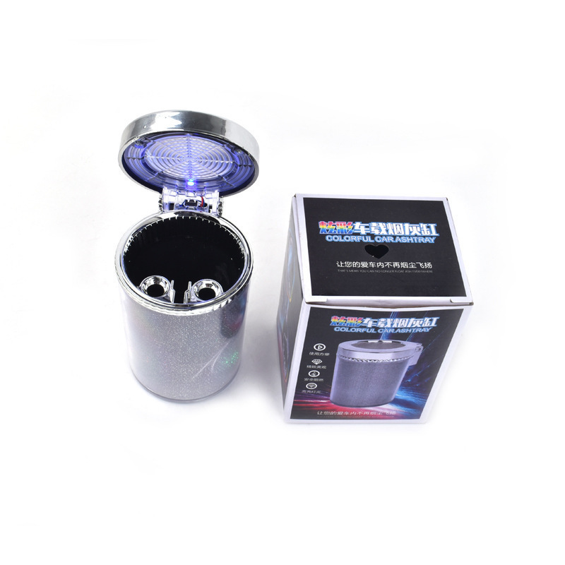 

Direct vehicle LED lamp ashtray plastic colorful lamp ash tray color box