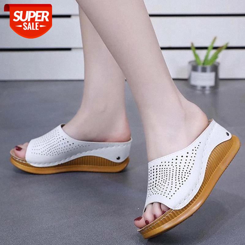 

Women Shoes Wedge Heel Women Sandals Hollow Out Dot Platform Sandals Ladies Shoes Open Toe For Casual Flats #9S6w, Black