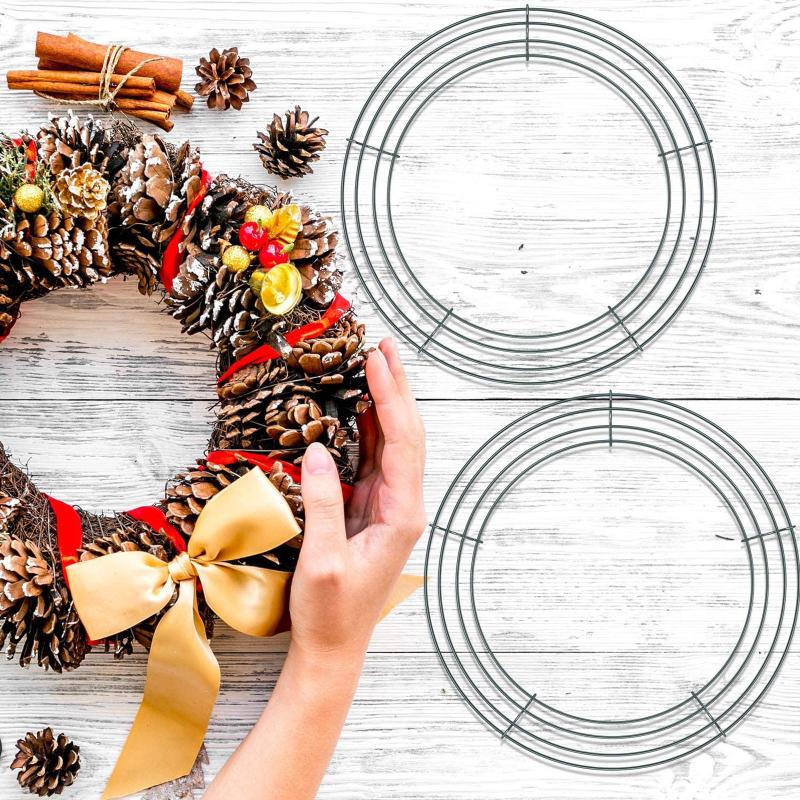 

1/2/3PCS 14 Inches Round Wreath Metal Ring Accessories DIY Flower Garland Wire Frame Wreath Interior Ring Wedding Party Supplies