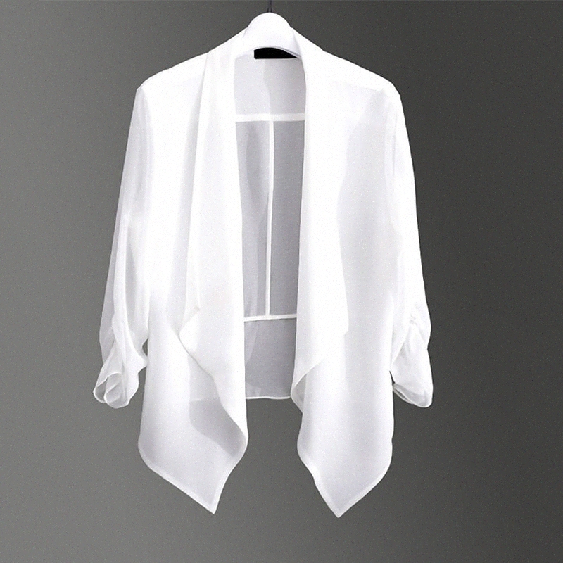 

women's Plus Size Blazer Plain Vacation Going out Long Sleeve Shirt Collar Regular Fall Spring White Black L XL XXL 3XL 4XL c8es#