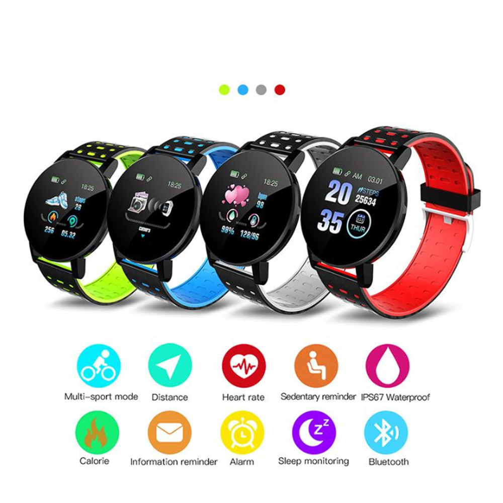 

119 Plus Smart Bracelet WristBand Smartband With Blood Pressure Heart Rate Waterproof Color Screen Sport SmartWatch Fitness Tracker