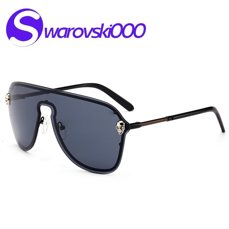 

polarizing goggles with fashionable design skull sunglasses men's surround integrated closure shield glasses women's, White;black