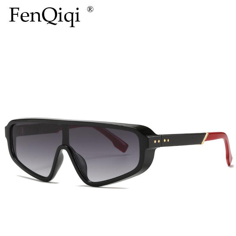 

Sunglasses Fashion Trend Square Men And Women Brand Design One-piece Brown