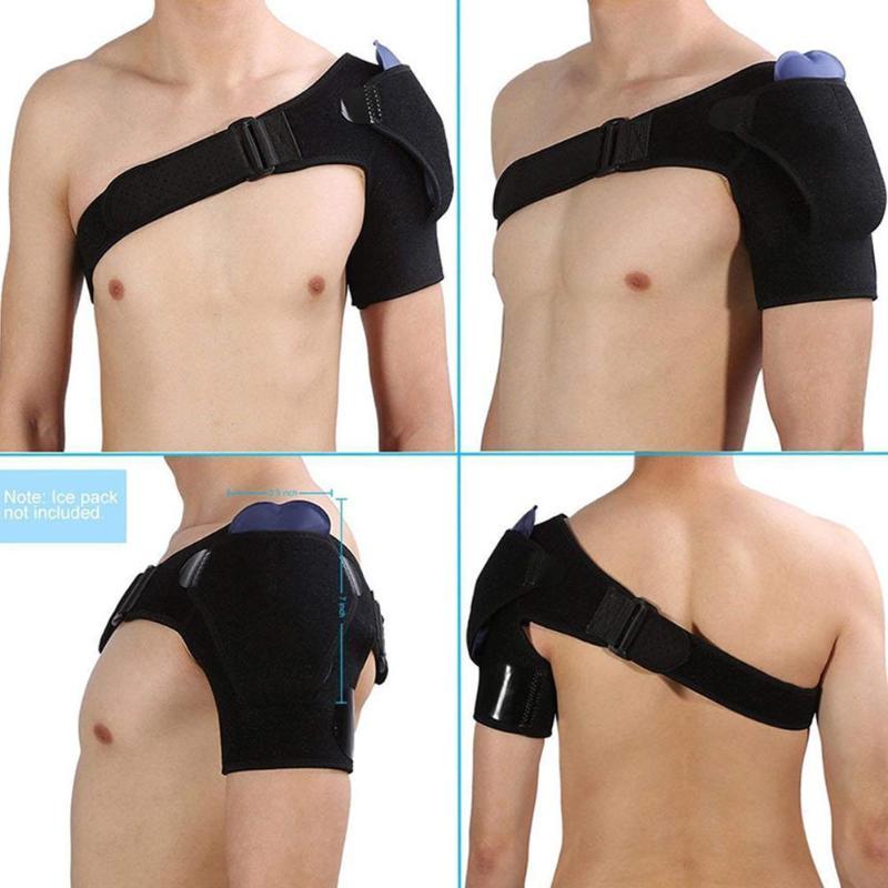 

1Pc Breathable Fitness Shoulder Pad Sport Pain Relief Protector Elastic Support Workout Brace Shoulder Bandage Elastic Man Z1T1, Black