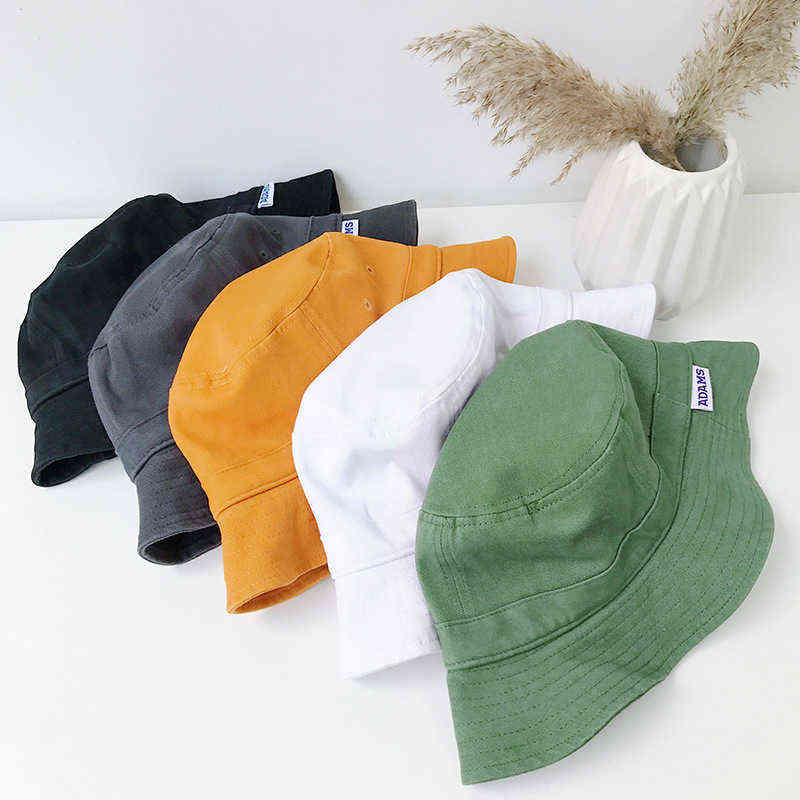 

Stingy Brim Hats Bucket Hats Fisherman Sun Hat Women Men Unisex Spring Summer Outdoor Bucket Hats Casual Harajuku Black White Yellow Army Green 220105