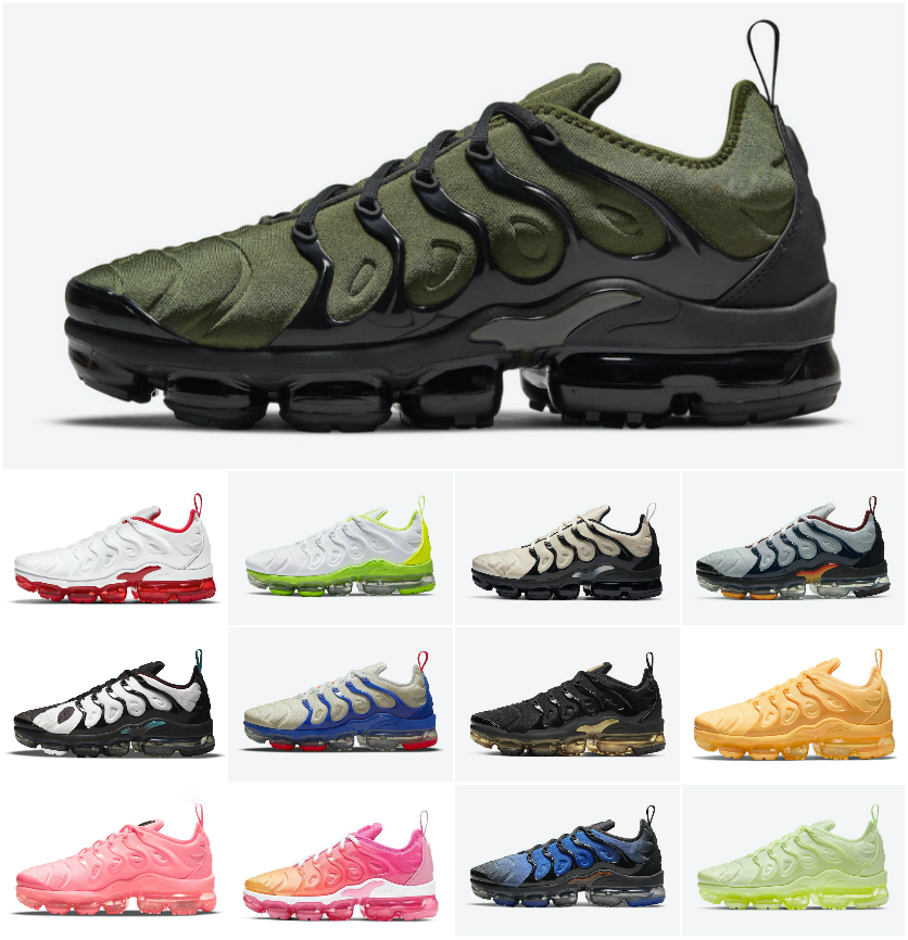 

TN Plus Running Shoes TNs Men Griffey Knicks Black Bubblegum Yolk Cherry All Red Cool Grey Neon Olive Pure Platinum USA Dark Blue Mens Womens Sports Trainers Sneakers, Bubble package bag
