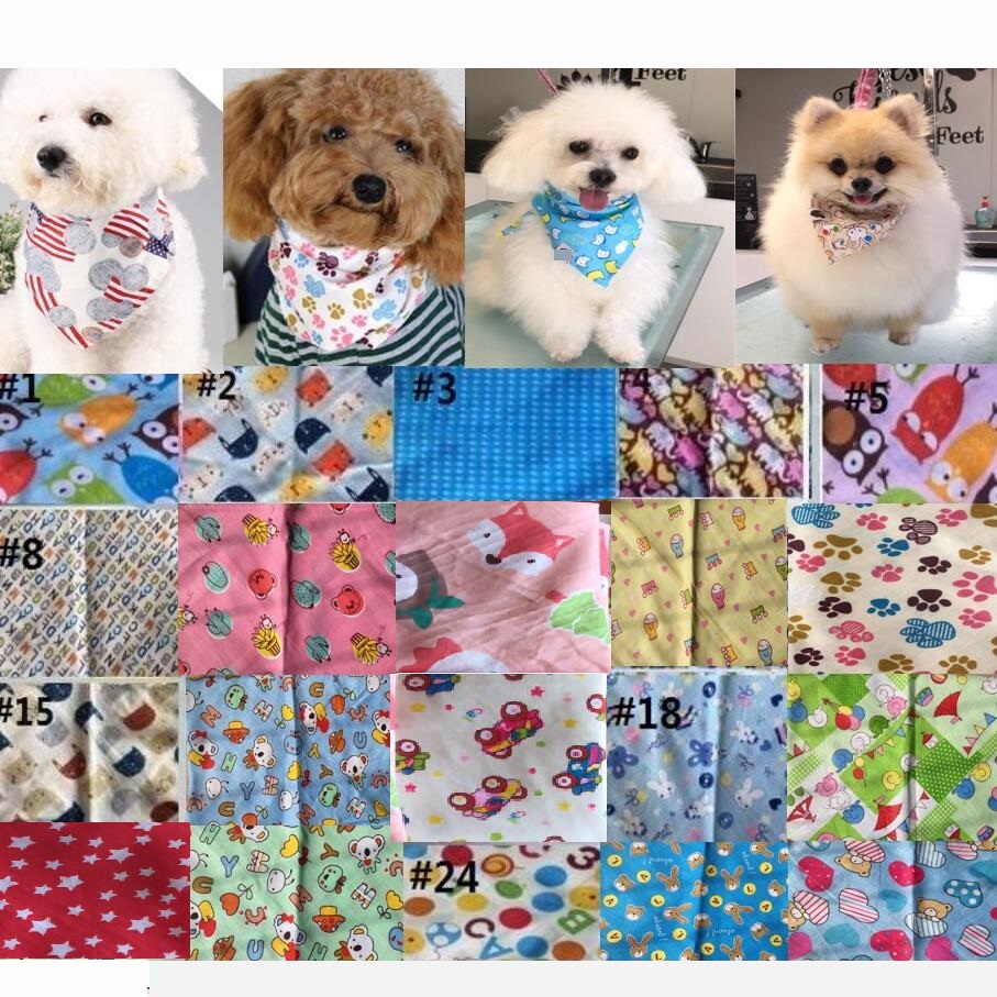 

Wholesale 50pcs/lot New Mix 50 Colors Adjustable New Dog Puppy Pet bandana Collar dog bandanas Cotton Most Fashionable PV01, Mixed color or choose