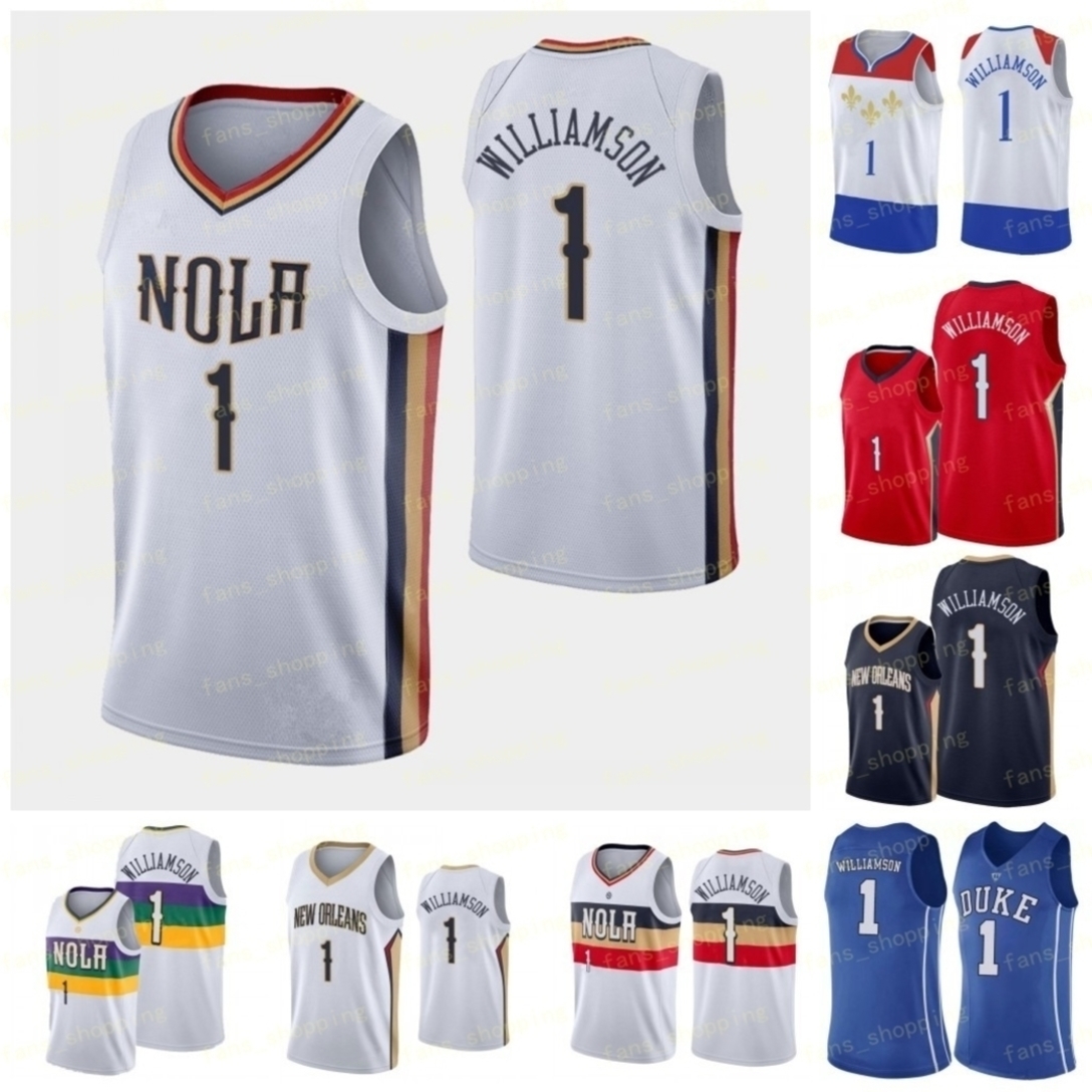 

Zion 1 Williamson Basketball Jersey Orleanses Season Uniform NOLA CITY Statement Jerseys 75th anniversary Jerseys, As