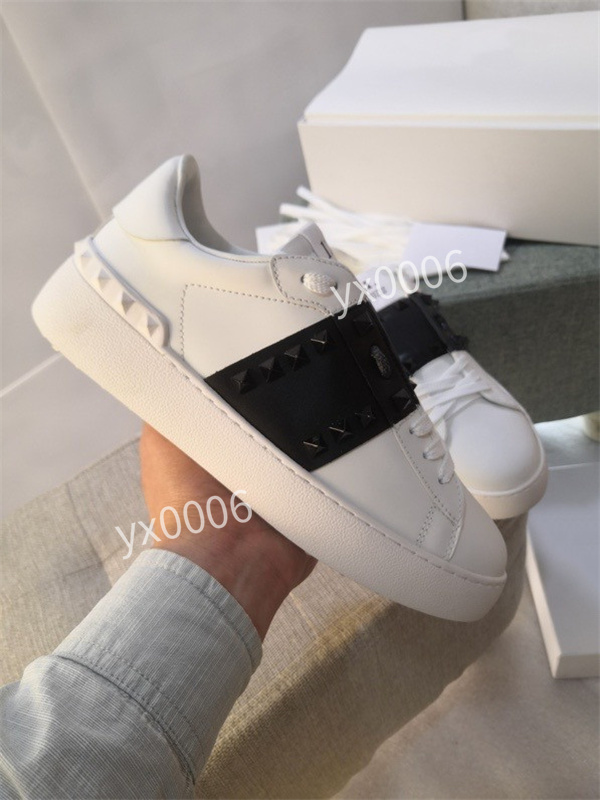 

2021 Top Quality Mens Womens Casual 35-41 Shoes Fashion White Black Leather Pelle Appartamento Dress Party Dimensione Running Trainers ht210301, Choose the color