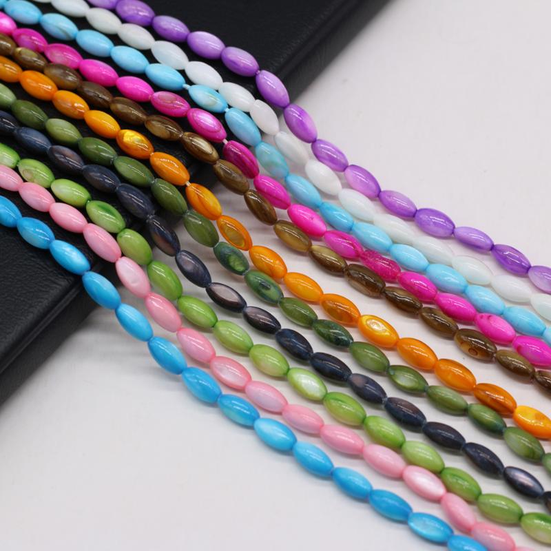 

Other Natural Shell Beads Rice Shape Loose Beaded For Women Jewerly Necklace Bracelet Accessories Size 8x10mm