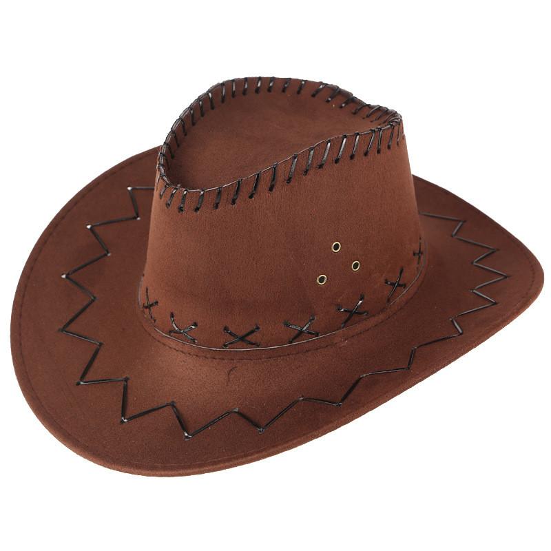 

Wide Brim Hats Cowboy-hat Cowgirl Jazz Cap Sombrero-caps Western American Suedefor Gentleman Wild-west Ladies Cool Men Retro CasquetteWide, Black
