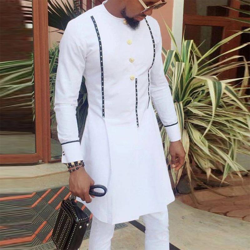 

Ethnic Clothing Muslim Fashion T-shirt For Men Dashiki Traditional Dubai Long Sleeve Tops Print African Clothes Thobe Male Moslem Robe