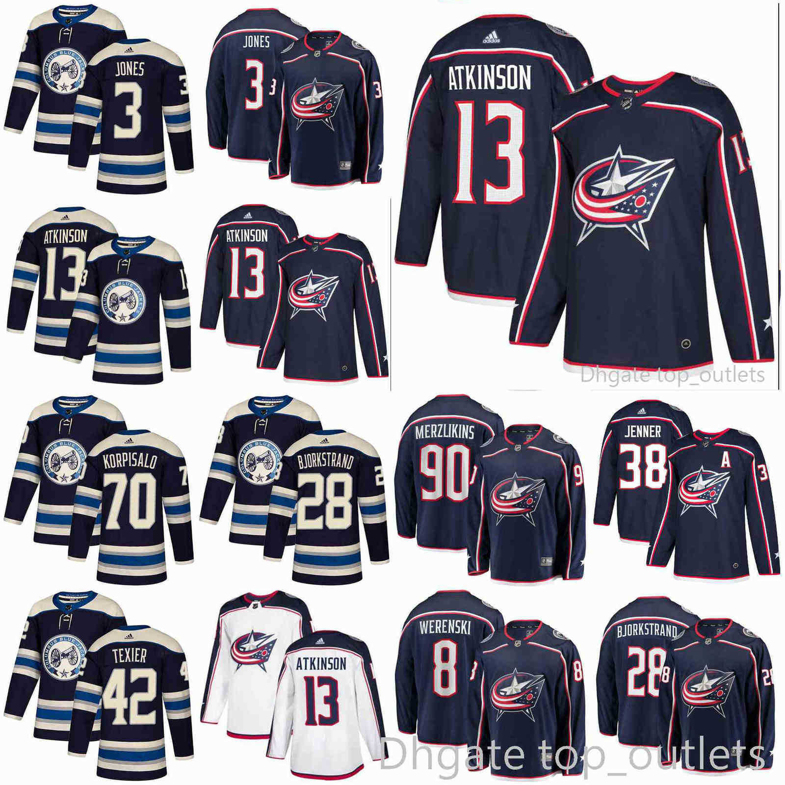 

2021 Columbus Blue Jackets Hockey Jerseys Men Seth Jones Jersey Cam Atkinson Patrik Laine Joonas Korpisalo Oliver Bjorkstrand Alexandre Texi, Black;red