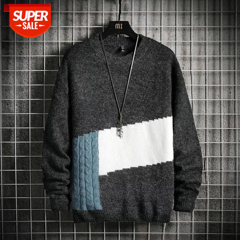 

Men'S Black White Sweaters Spring Autumn Winter Clothes 2021 Pull OverSize -4XL 5XL Korea Style Casual Standard Pullovers #ZD9O, White;black