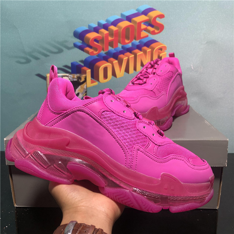 

2020 Triple-s fashion Paris 17FW Triple s Sneaker for men women black red white green Casual Dad Shoes tennis increasing sneakers With Box, Customize