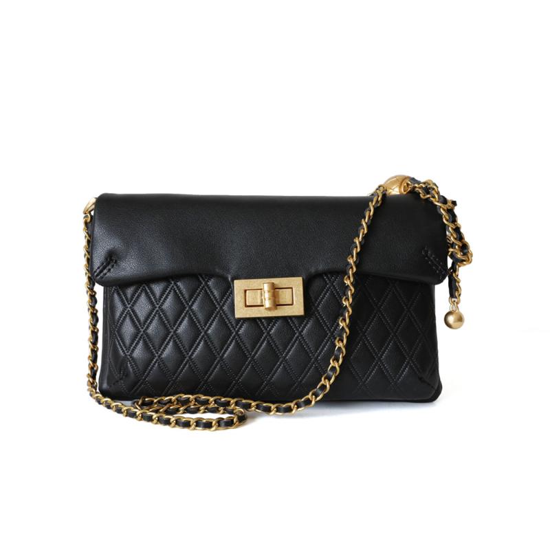 

Fashion Genuine Leather Women Messenger Bags High Quality Cow Leather Shoulder Bags Luxury Designer Crossbody For Ladies, Black