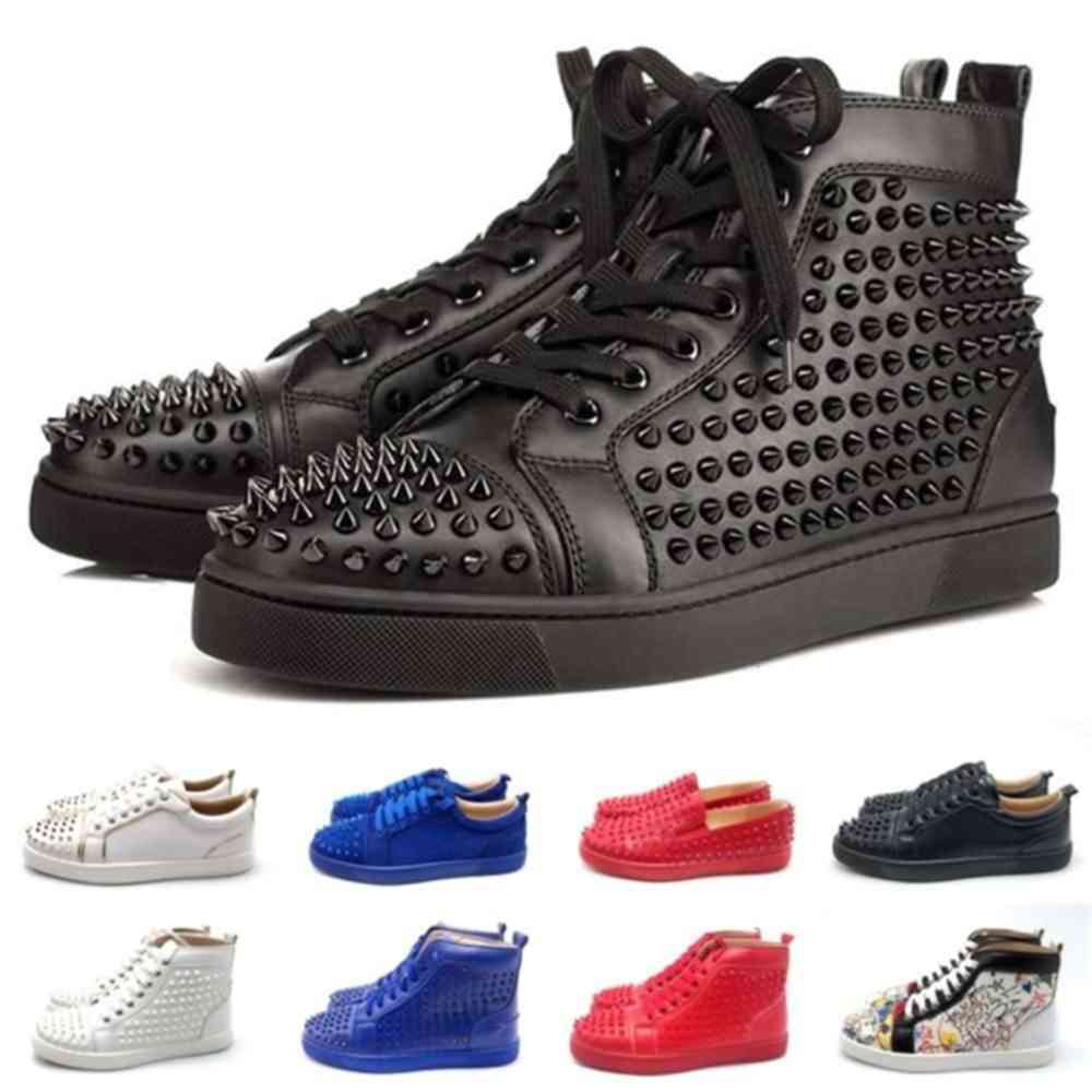 

Stylist fashion Red Bottoms shoes Studded SpikesTriple Black White Red Flat Casual Shoes Girls Glitter Party Platform Stylist shoe sporr, 01