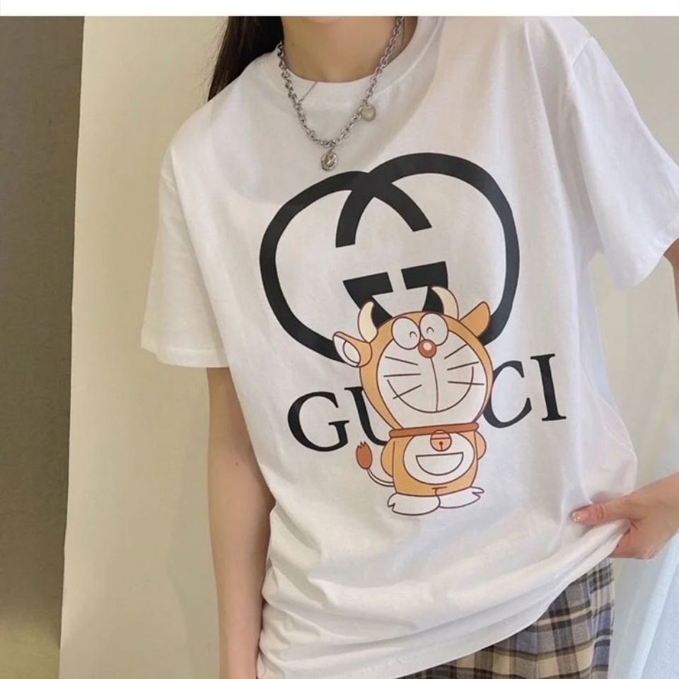 

[Good luck in year of the ox]21 tide brand new calf double ring printed short sleeve T-shirt, men's and women's same pure cotton half, White